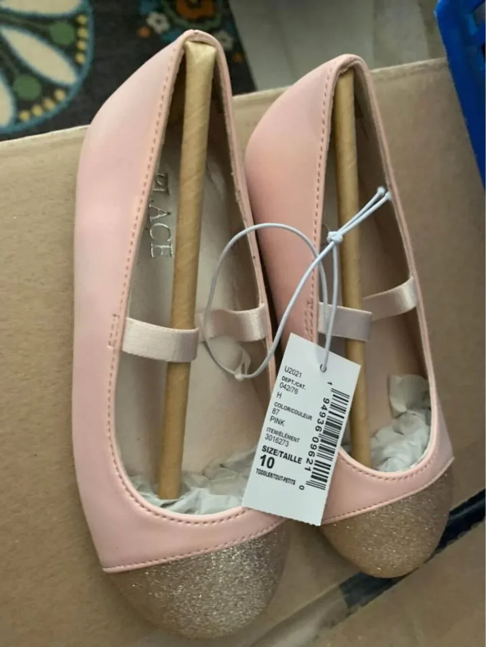 Little girls, size 10, new pink and gold shoes